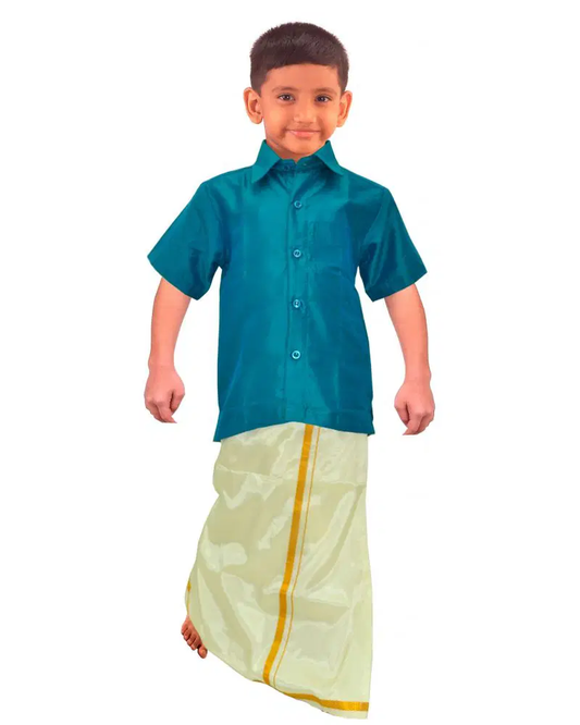 Fabulous Blue Colored  Dhoti Sets For Kids