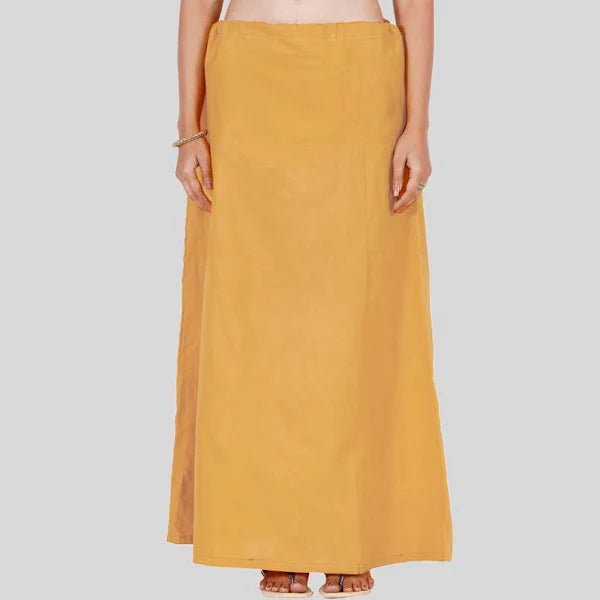 Appealing Beige Color Cotton Border Embroidery Work Women's Petticoat