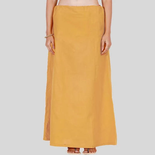 Appealing Beige Color Cotton Border Embroidery Work Women's Petticoat