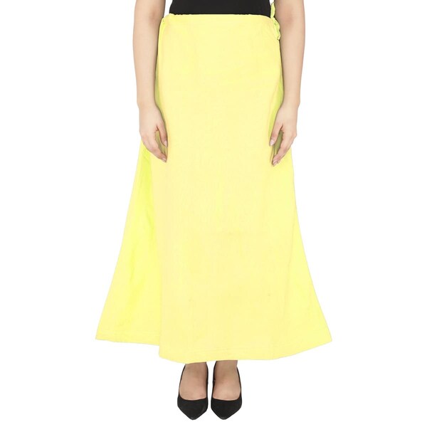 Elegant Light Yellow Color Cotton Embroidered Petticoat Near Me