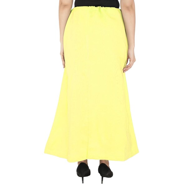 Elegant Light Yellow Color Cotton Embroidered Petticoat In Yuma