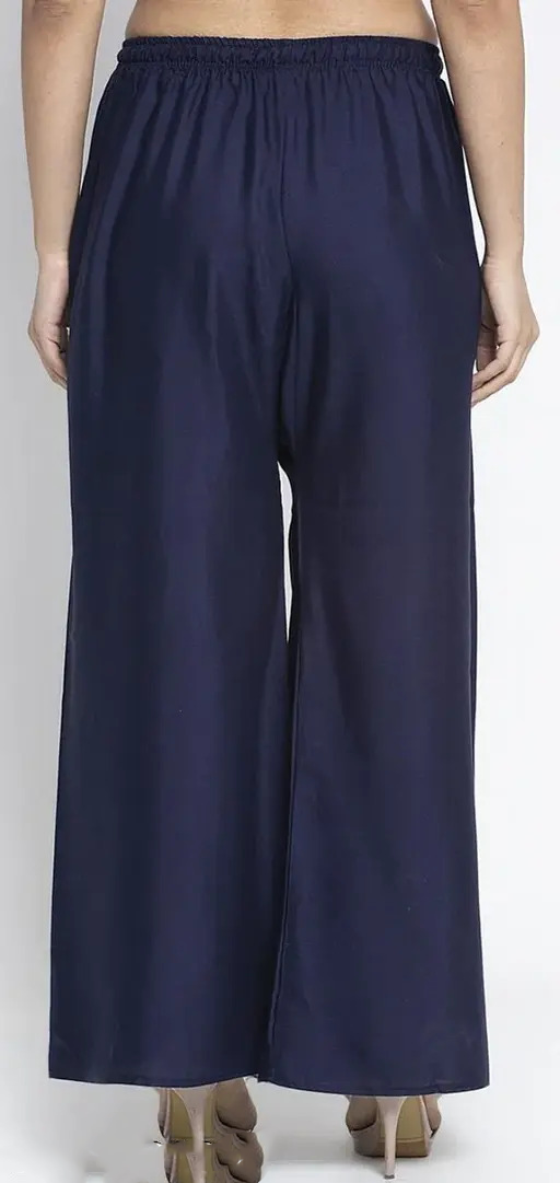 Beautiful Blue Colored Rayon Ethnic Wear Palazzo Pant For Women