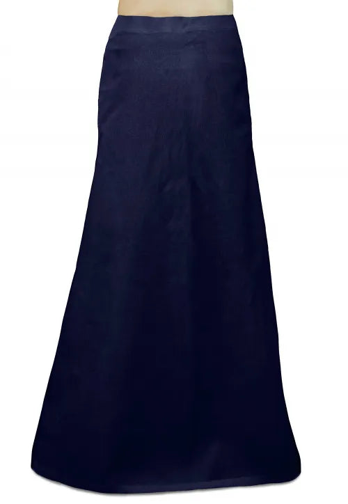 Beautiful Dark Blue Colored Cotton Readymade Petticoat For Women