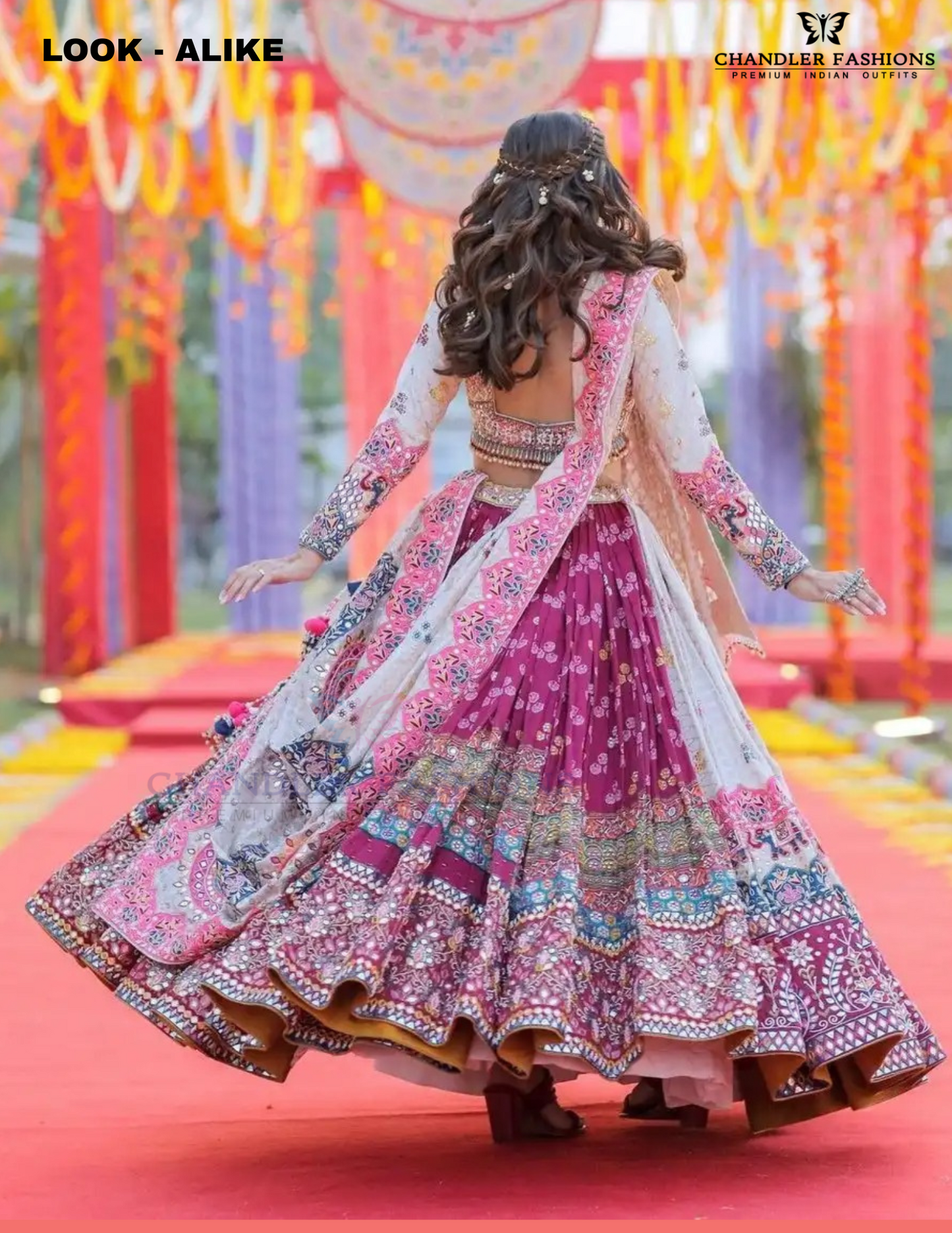 Multicolor Butter Silk With Printed Work Lehenga Choli Near Me