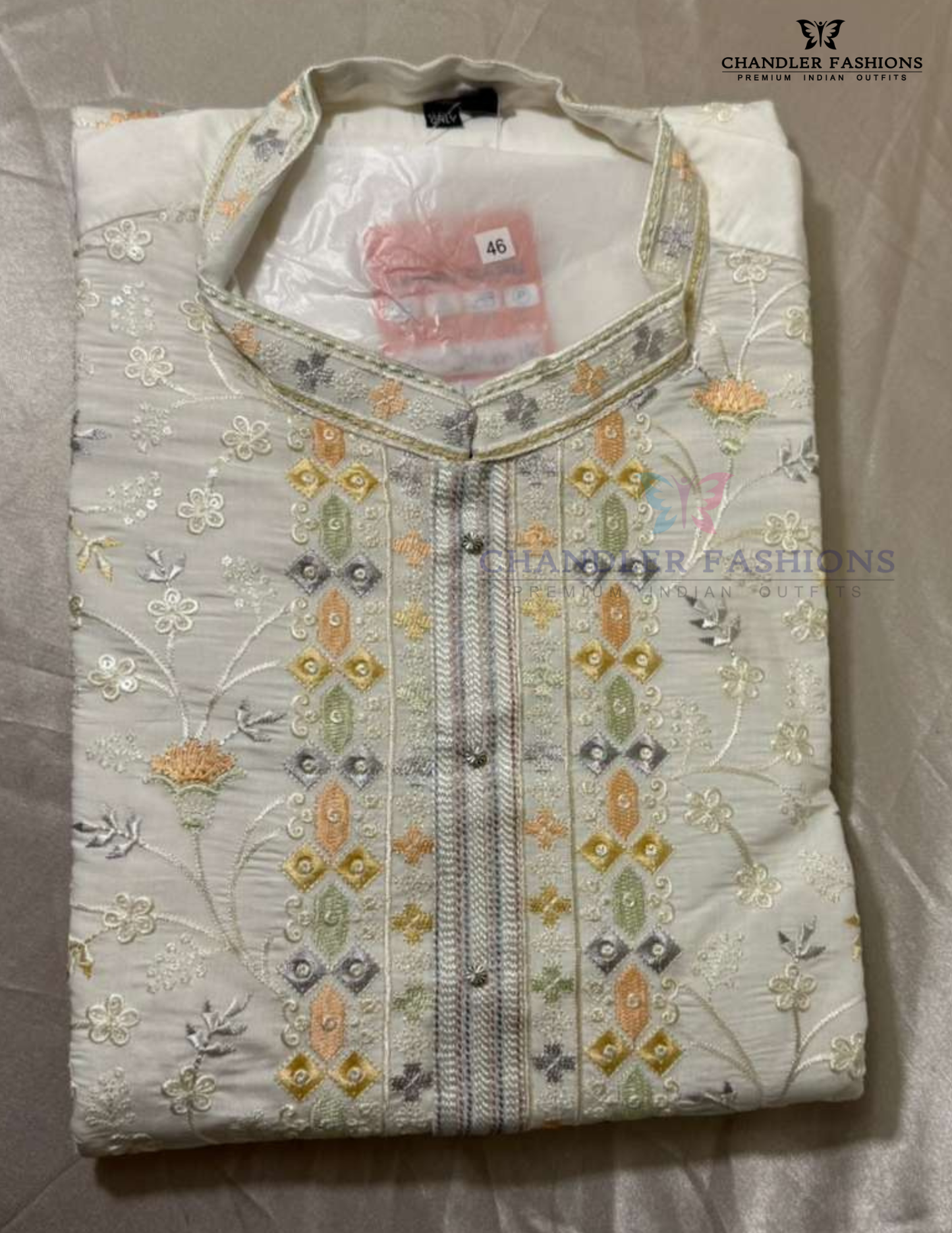 Alluring White Color Soft Silk With Embroidery And Sequins Work Kurta Suits For Men