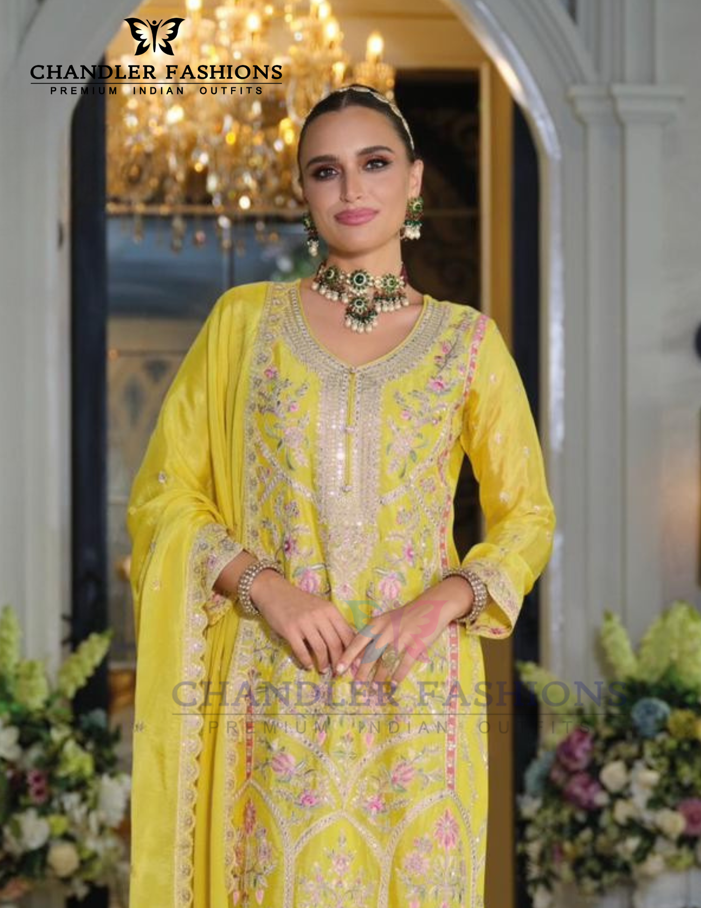 Wonderful Yellow Color Embroidery Work Kurti Near Me