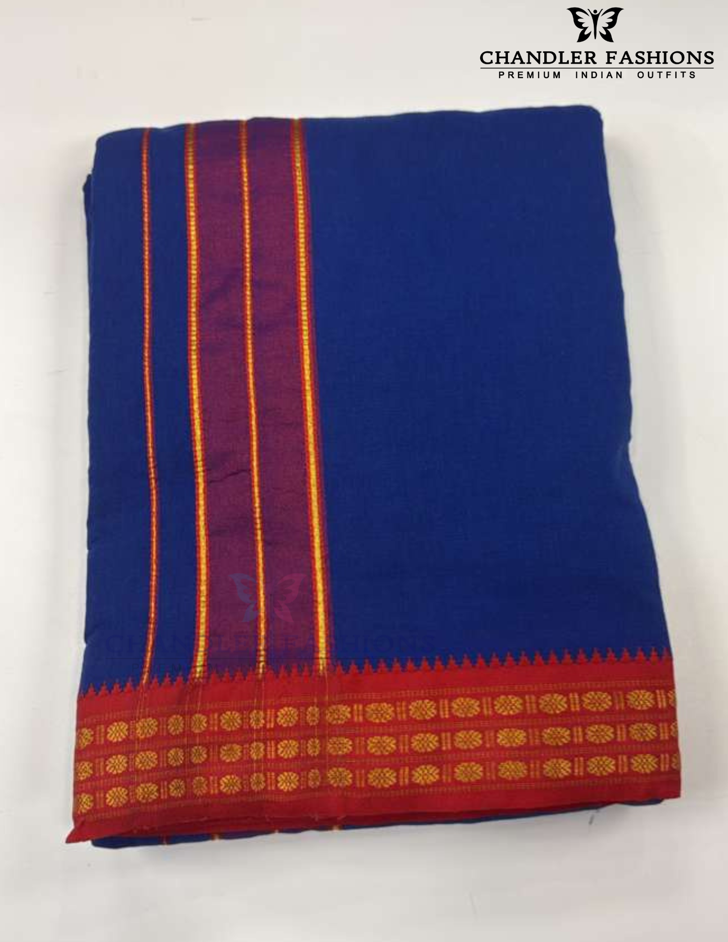 Attractive Men's Blue Color Pure Cotton Panchakacham Dhoti