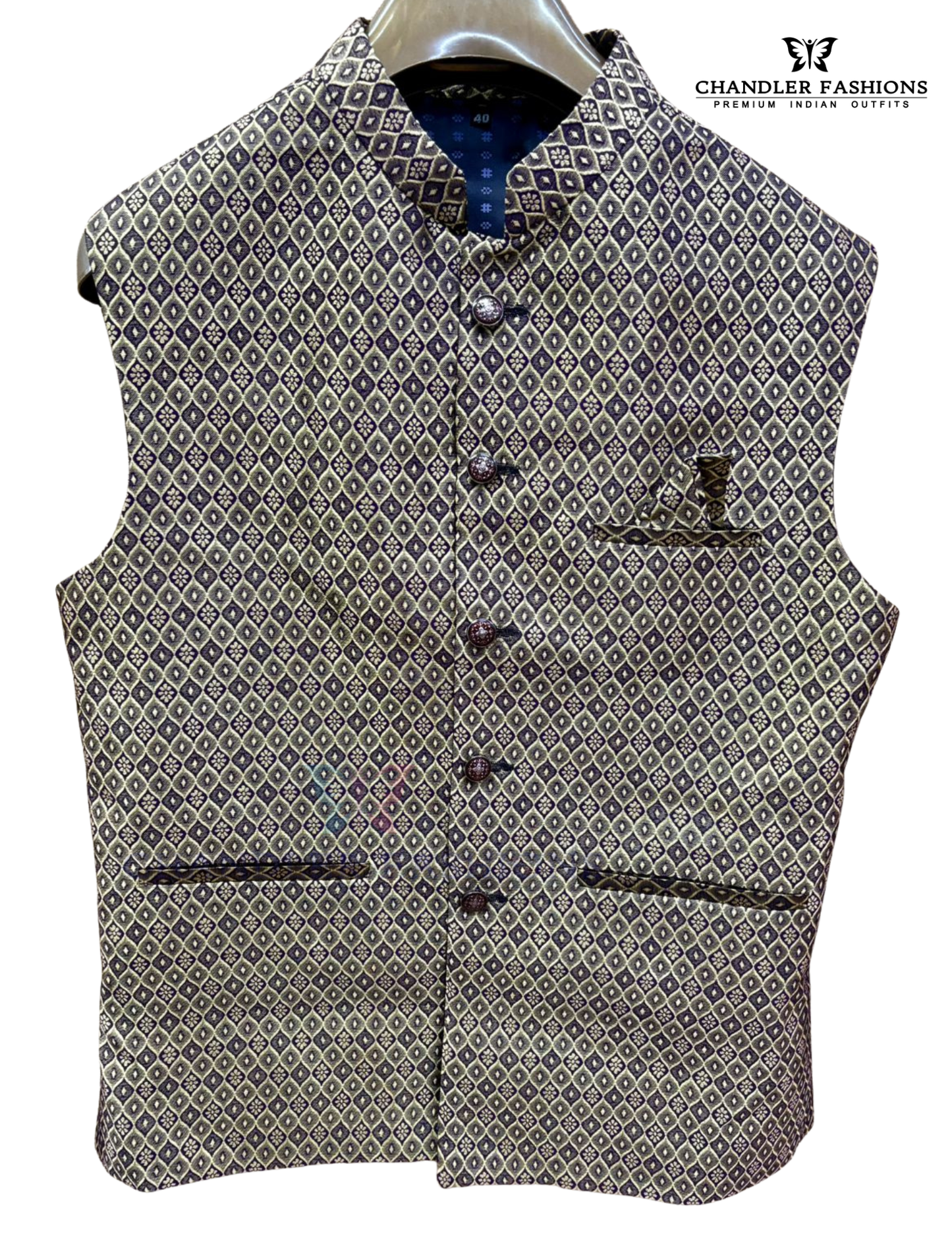 Beautiful Gray Color Cotton With Self Design Men's Jacket