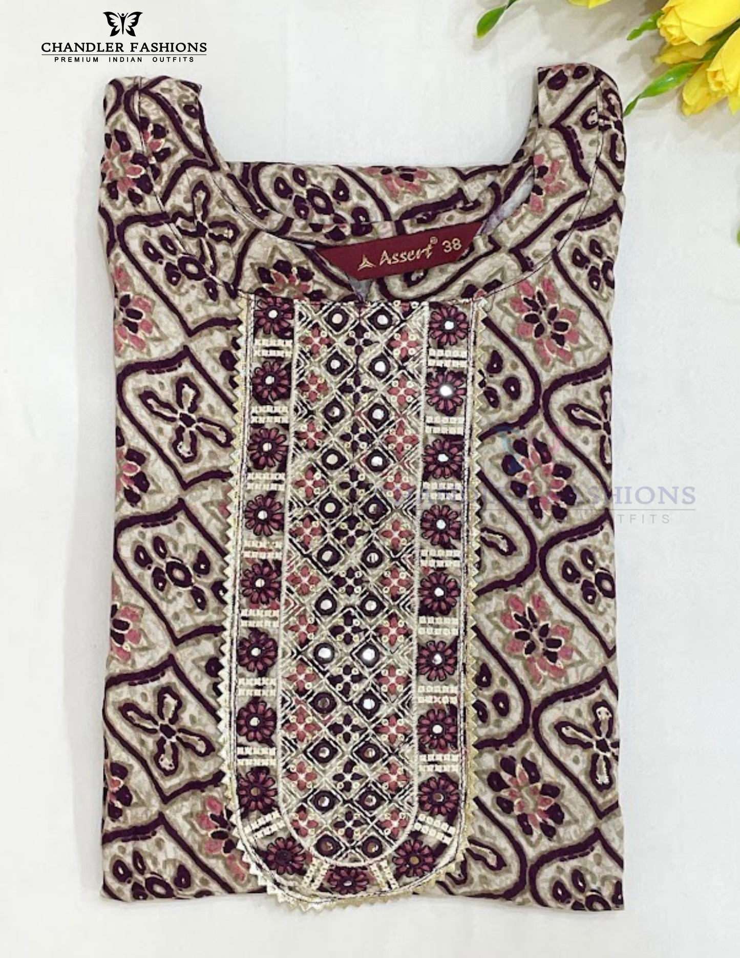 Charming Purple Color Rayon With Embroidery And Sequins Work Kurti For Girls Near Me