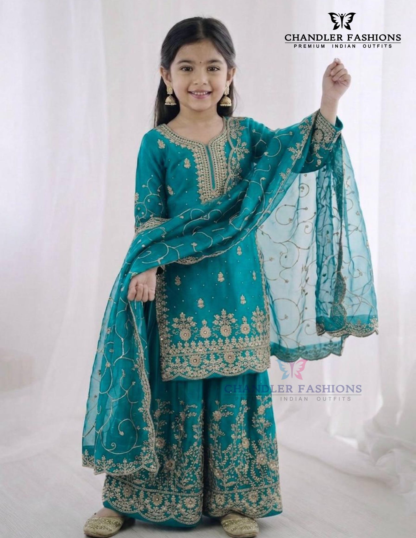 Amazing Blue Color Georgette Embroidery Work Sharara Suit Near Me