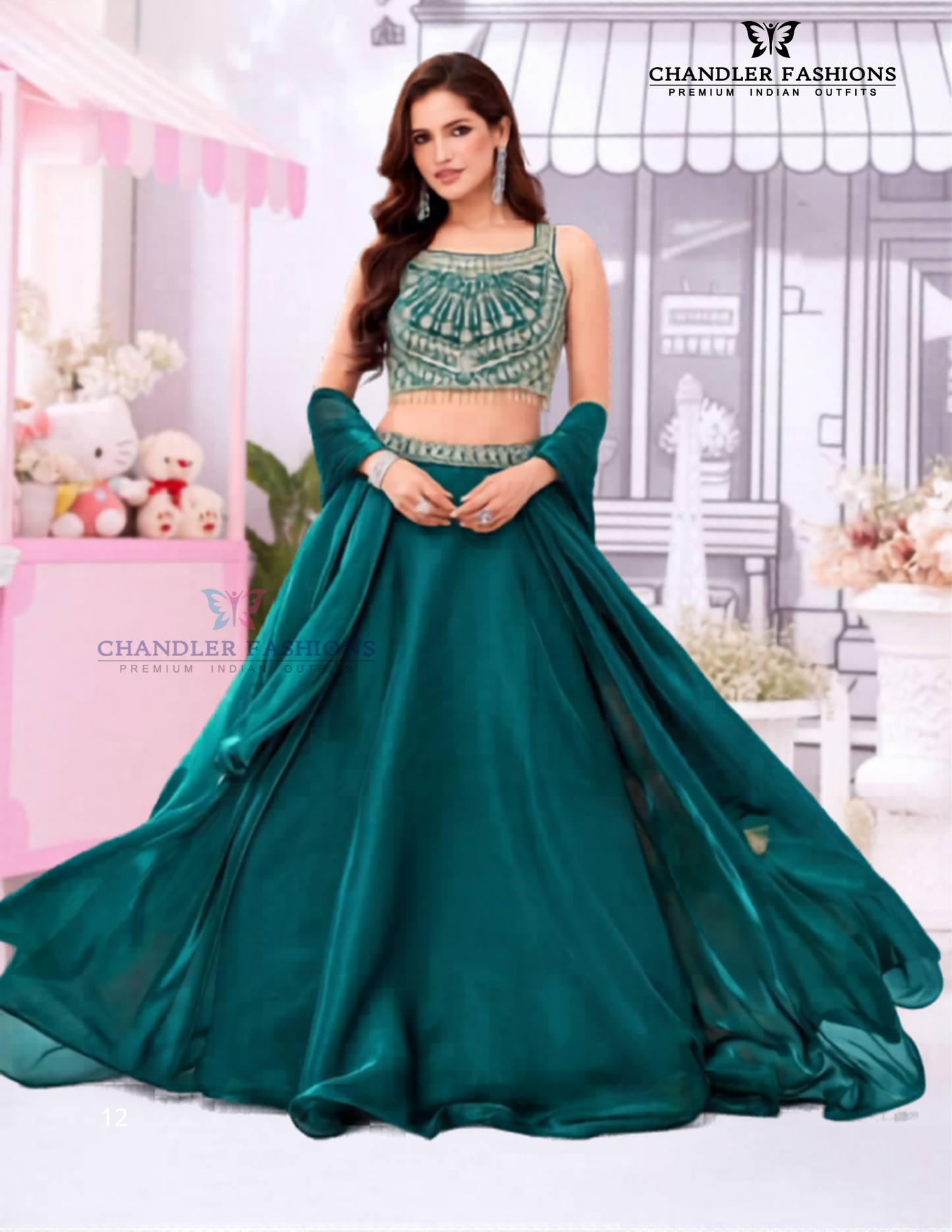 Fabulous Green Color Georgette With sequins And Embroidery Work Lehenga Choli For Women