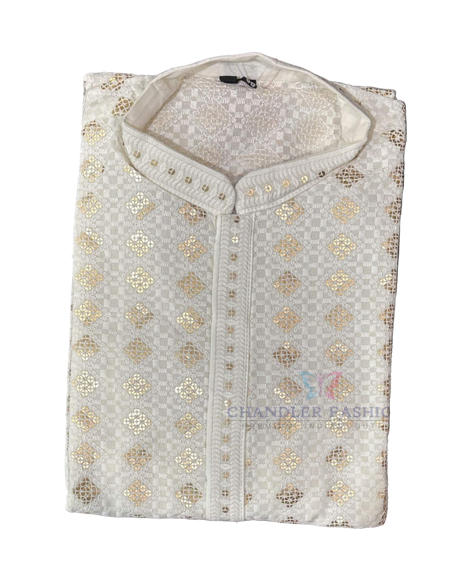 Alluring White Color Embroidery And Sequins Work Kurta Suits For Men