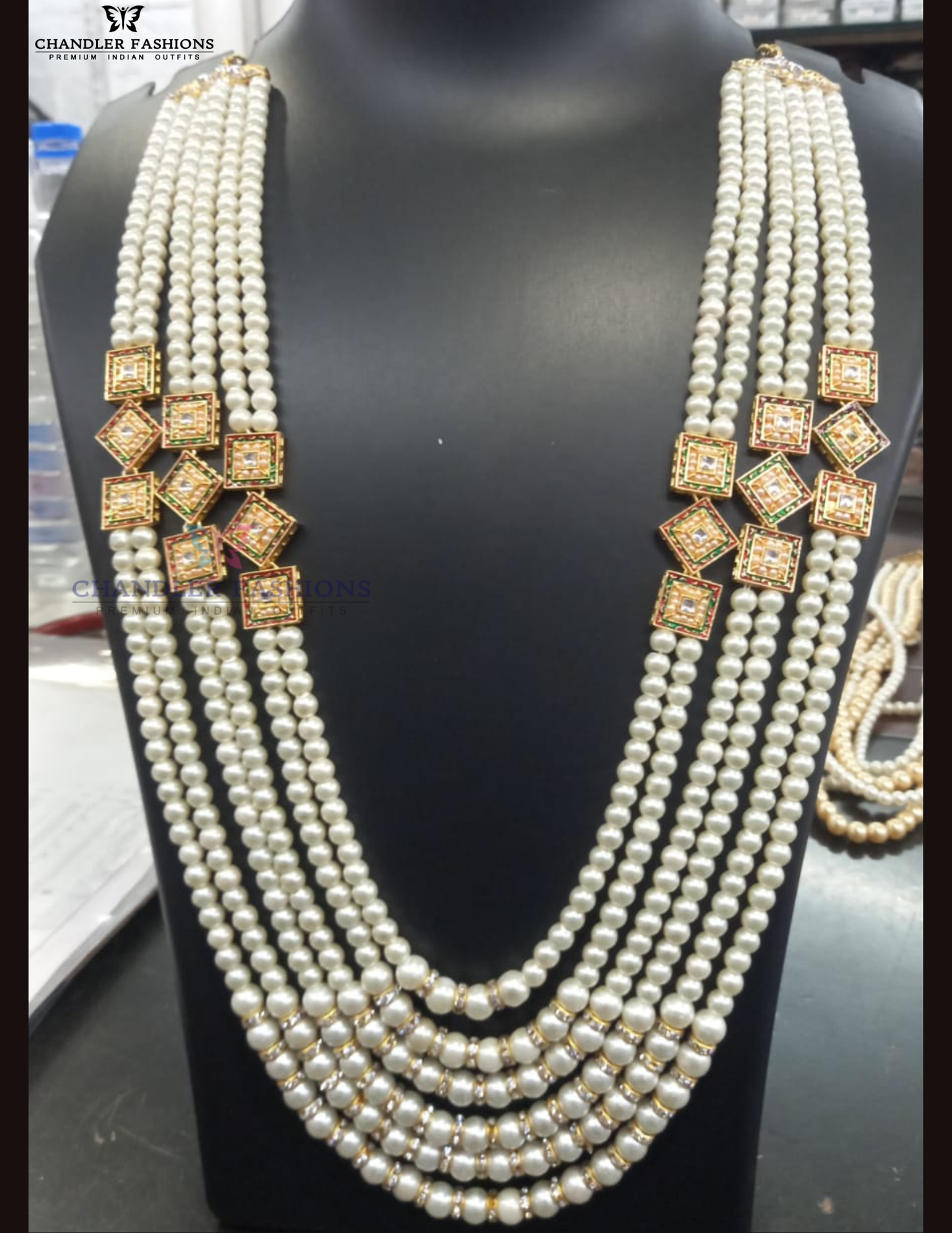 Amazing White Color Gold Plated With Pearl Beaded Unique Style Mala