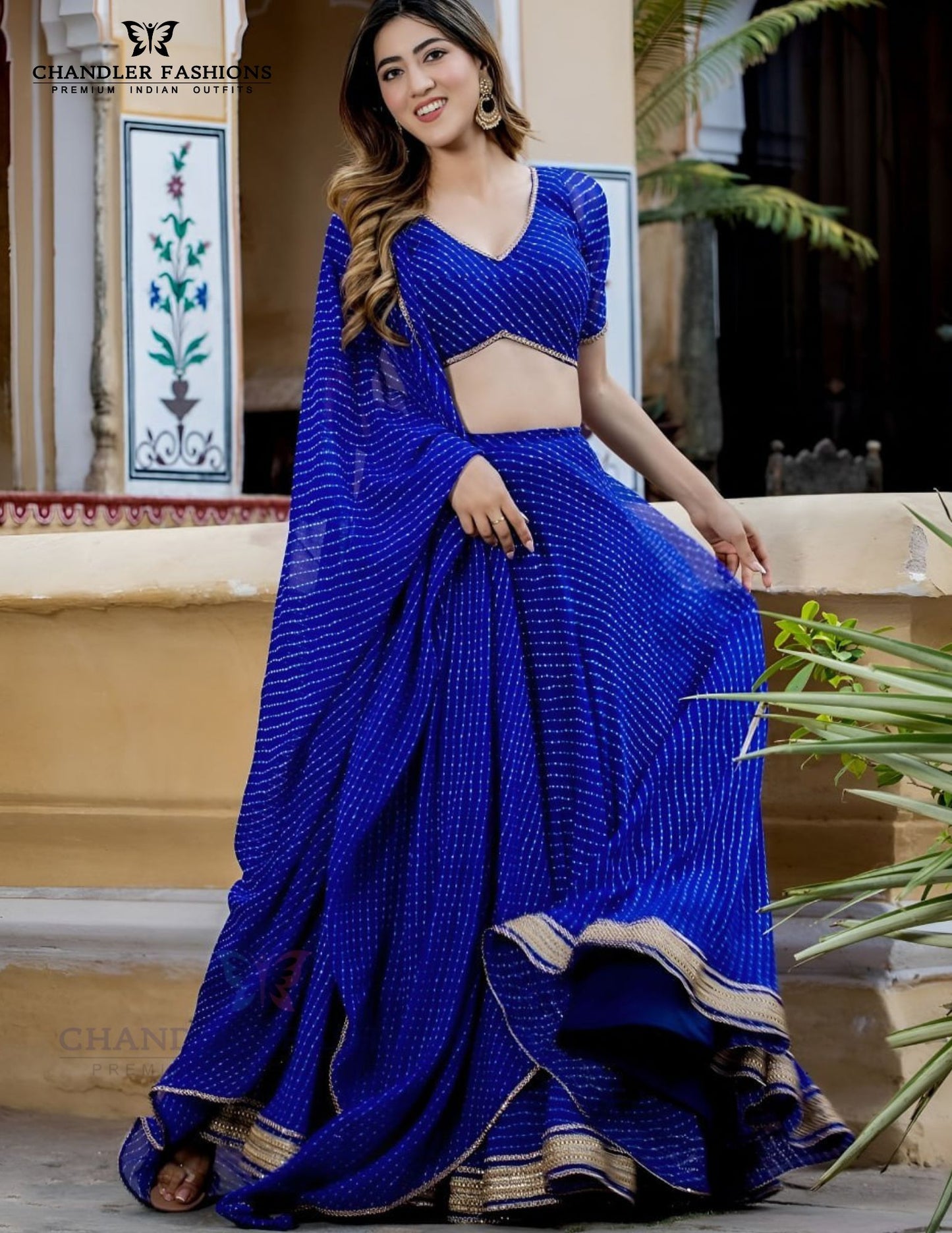 Blue Color Embroidery And Sequins Work Lehenga In Tempe