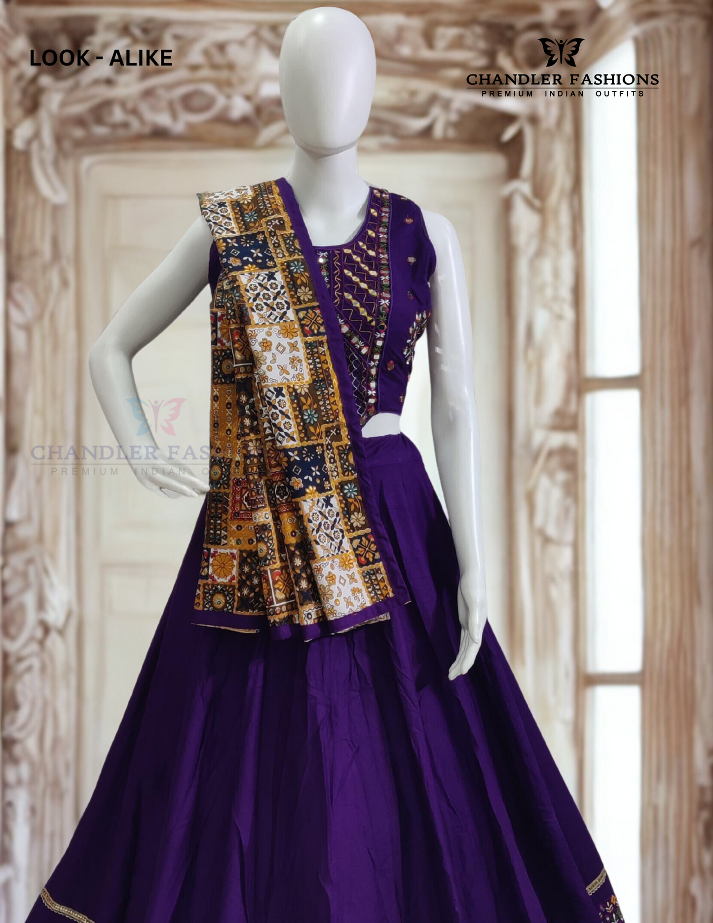 Violet Colored Embroidery Work Chaniya Choli Sets For Women Near Me