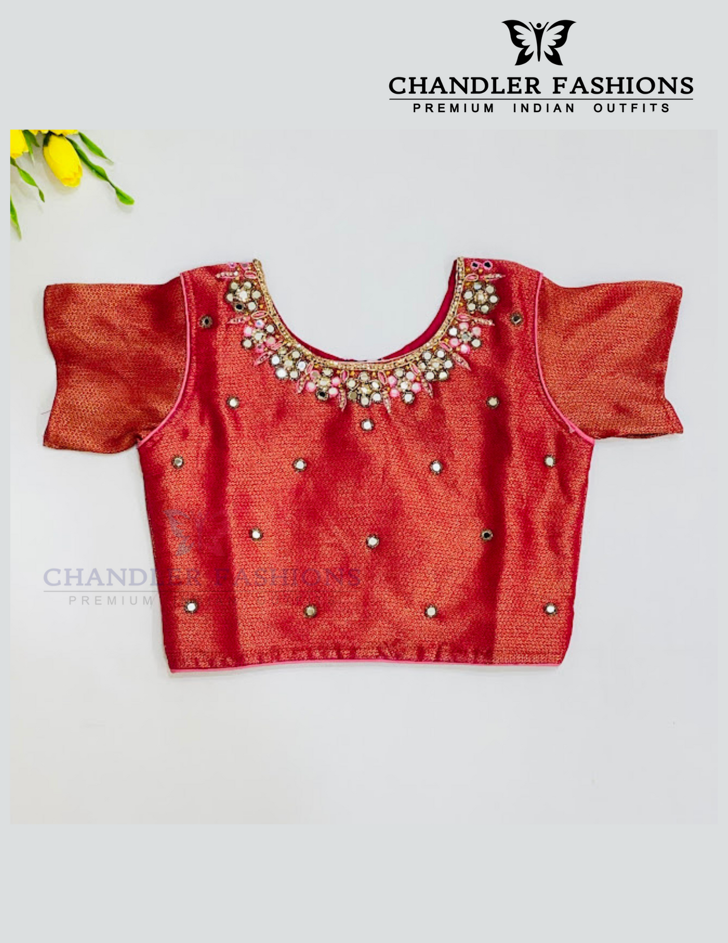 Alluring Pink Mirror Work Choli Set For Girls in Chandler