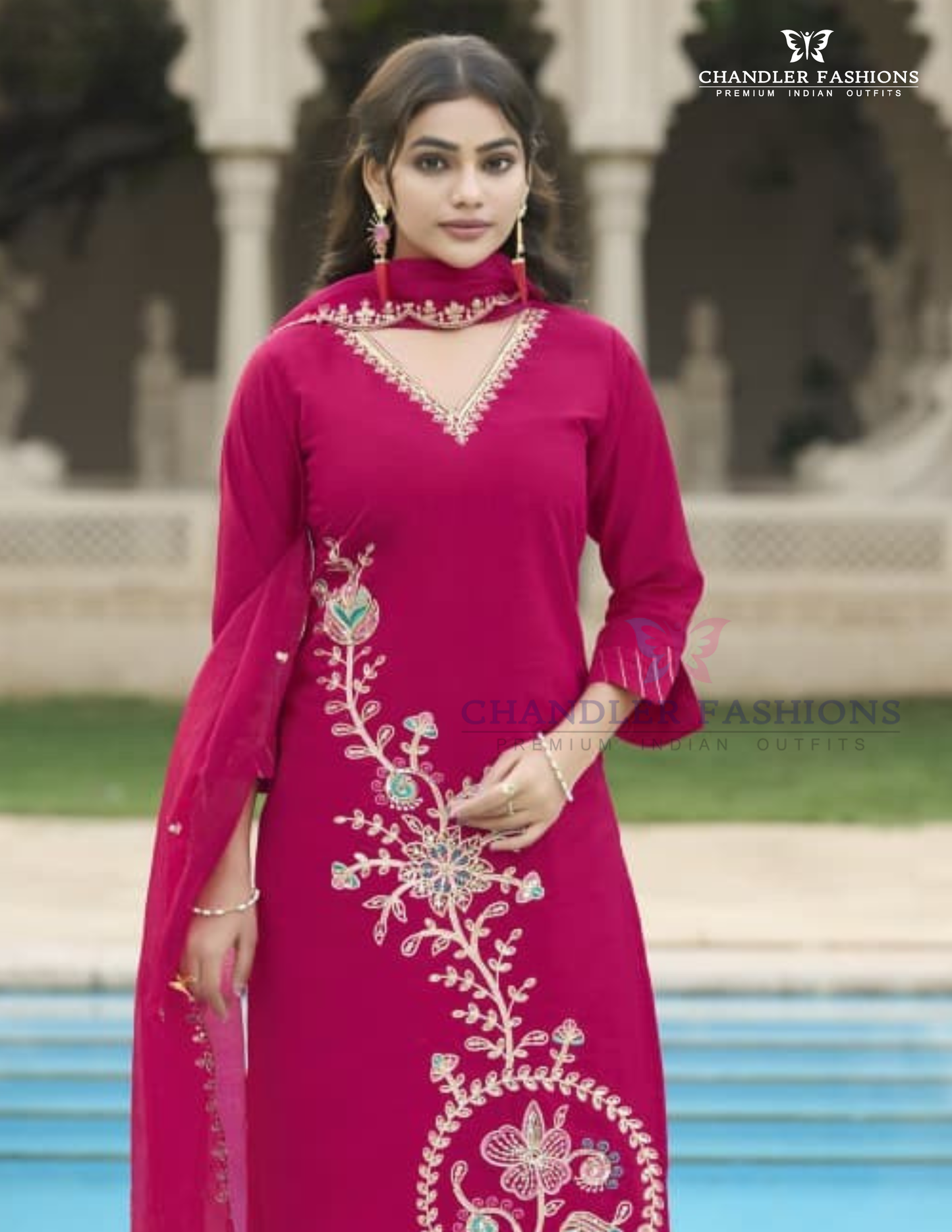Rani Pink Color Salwar Suits With Dupatta Near Me