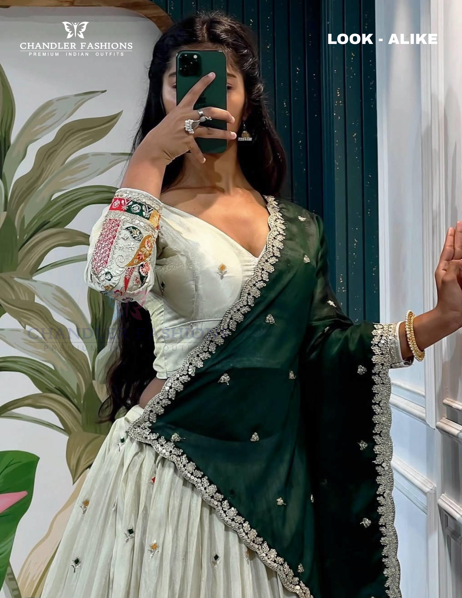 Beautiful Off White Color Embroidery Work Lehenga Choli With Dupatta For Women Near Me