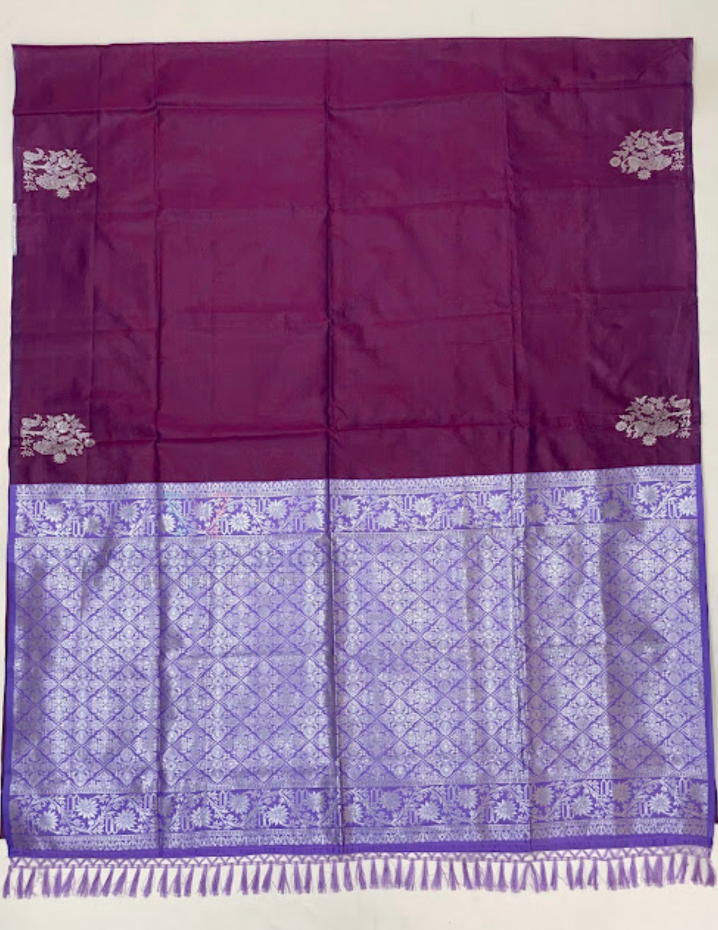 Alluring Dark Purple And Light Blue Saree For Women In Mesa