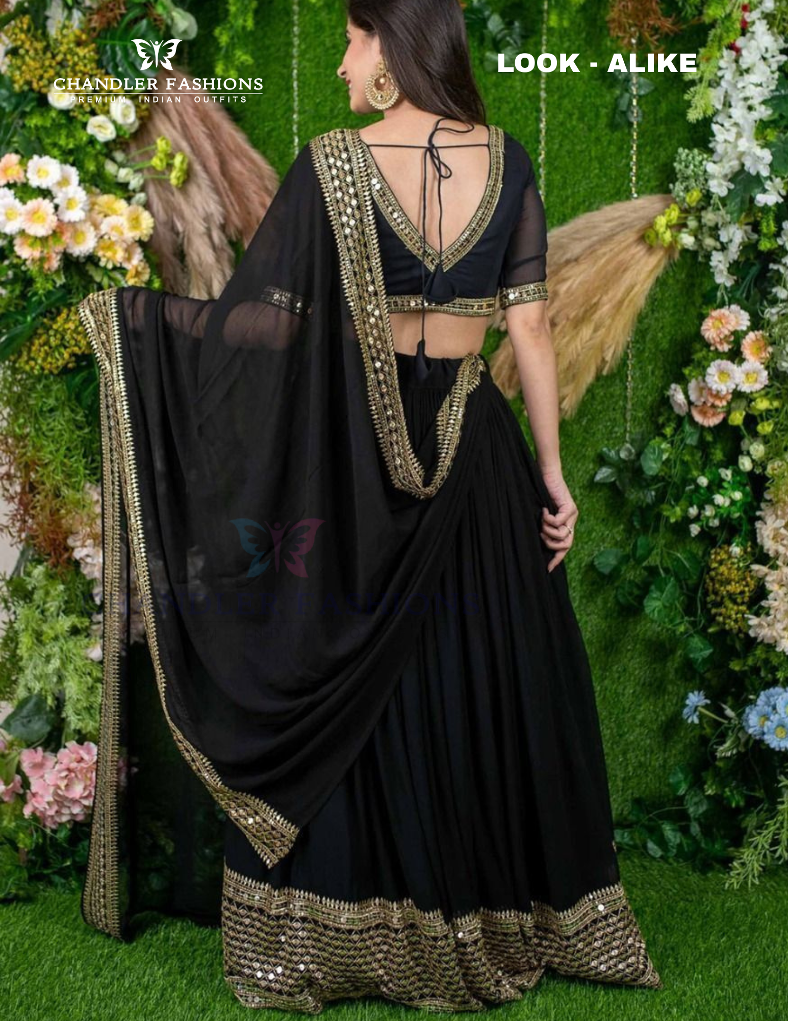 Black Color Georgette And Embroidery Work Lehenga Choli With Dupatta In USA