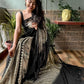 Shining Double Shade Beautiful Yellow And Black Sequins Work Sarees