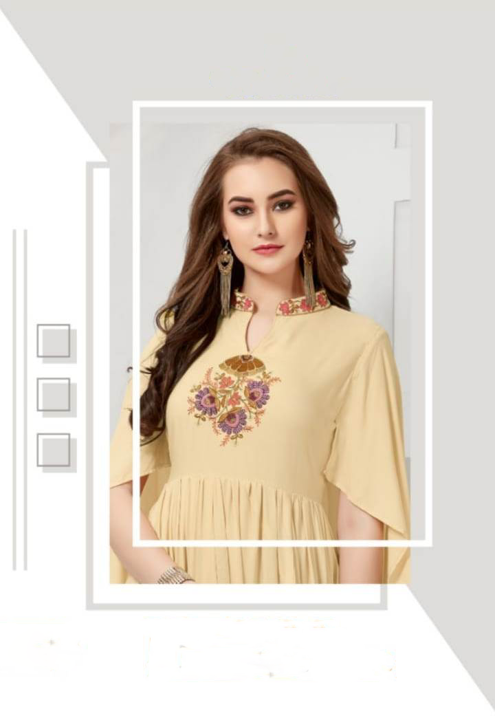 Slub Rayon Full Length Dress With Flared Sleeve Near Me