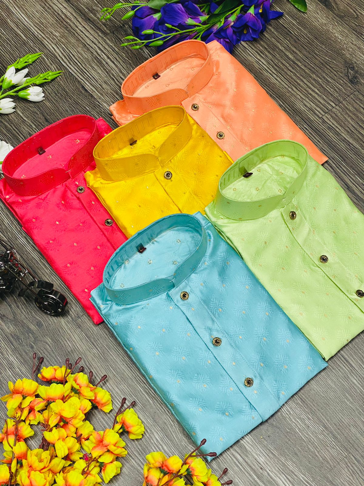 Stylish Peach Color Traditional Men's Kurta Pajama Set Near Me