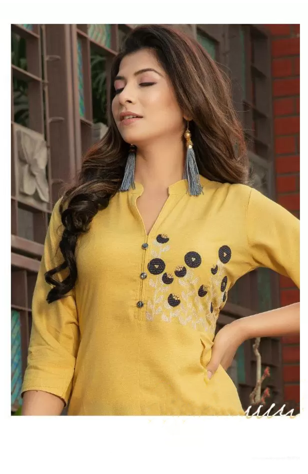 Slub Rayon Kurti With Matching Grey Palazzo Pants Near Me