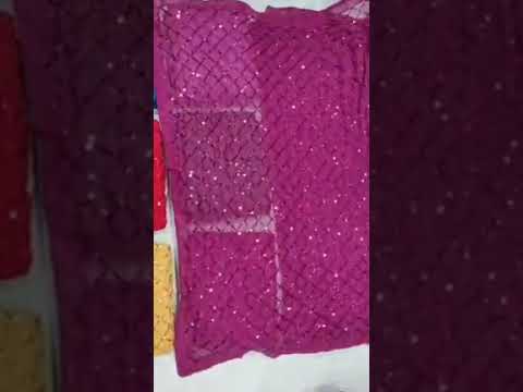 Georgette Sequins Work Party Wear Sarees in Douglas