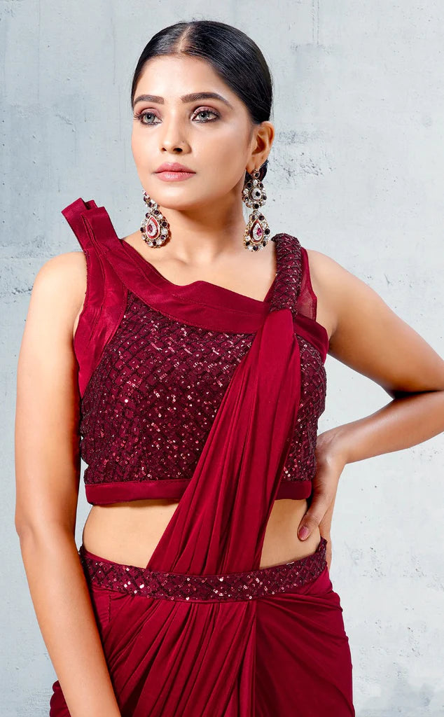 Maroon Color Party Wear Sarees near me