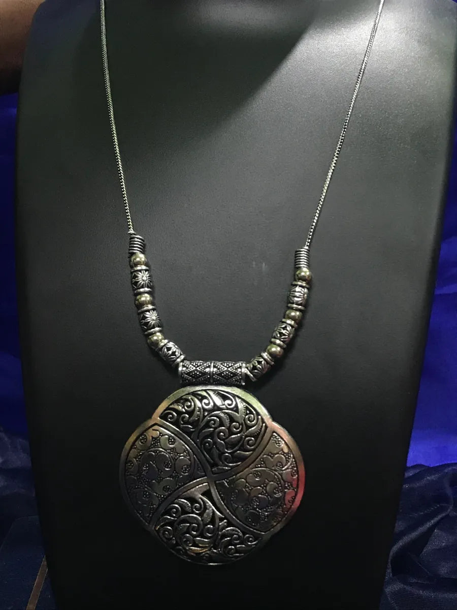 Silver Oxidized Heavy Pendant Chain In USA