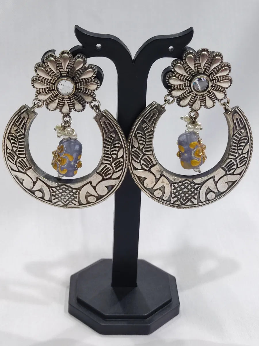 Oxidized Chandbali Earrings In Yuma