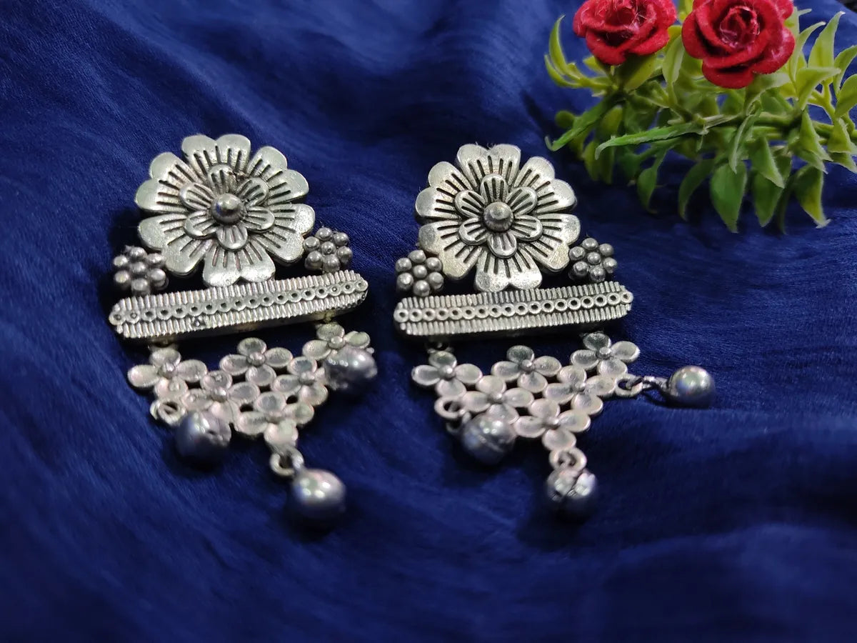Silver Oxidized Earrings In Glendale