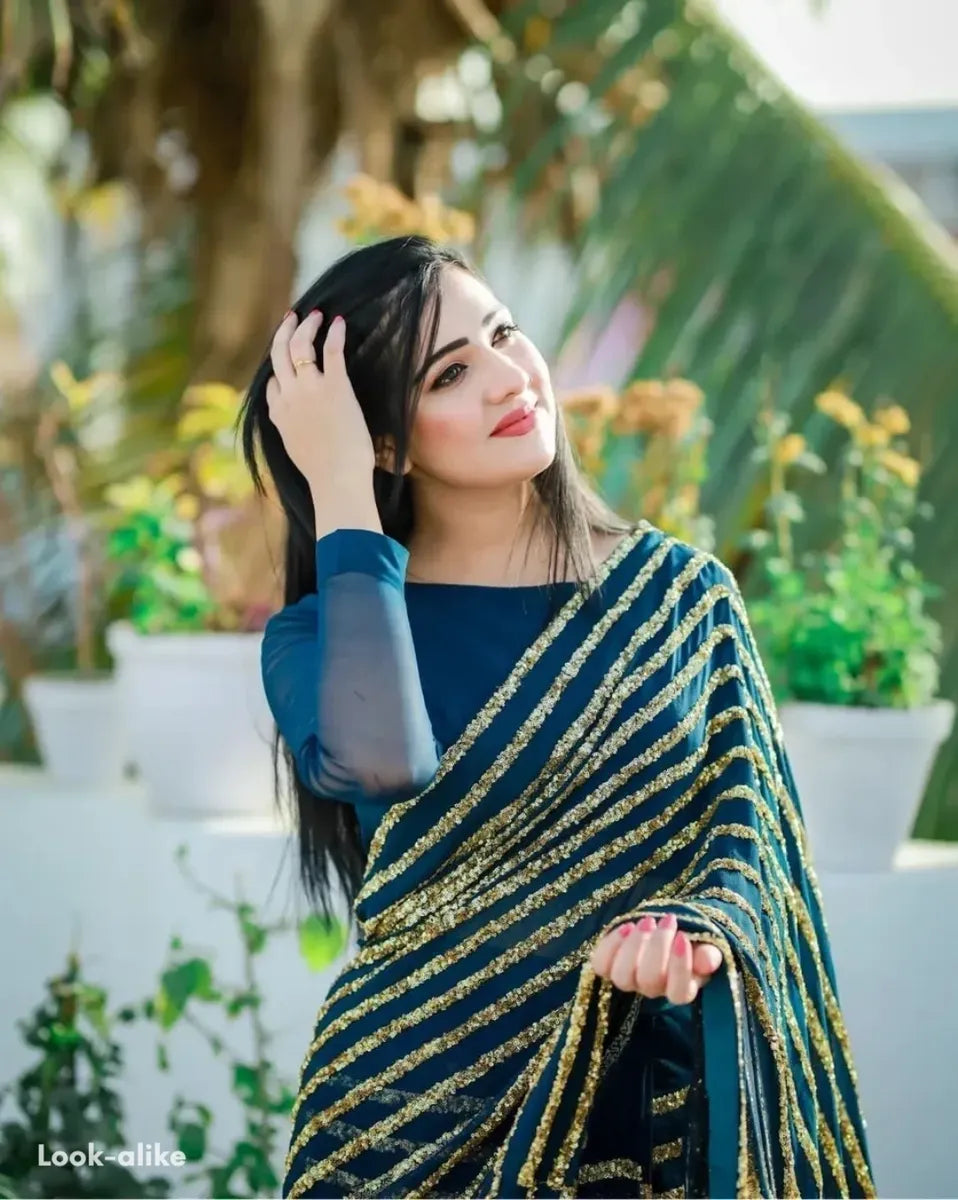 Sequins Work Designer Sarees in USA