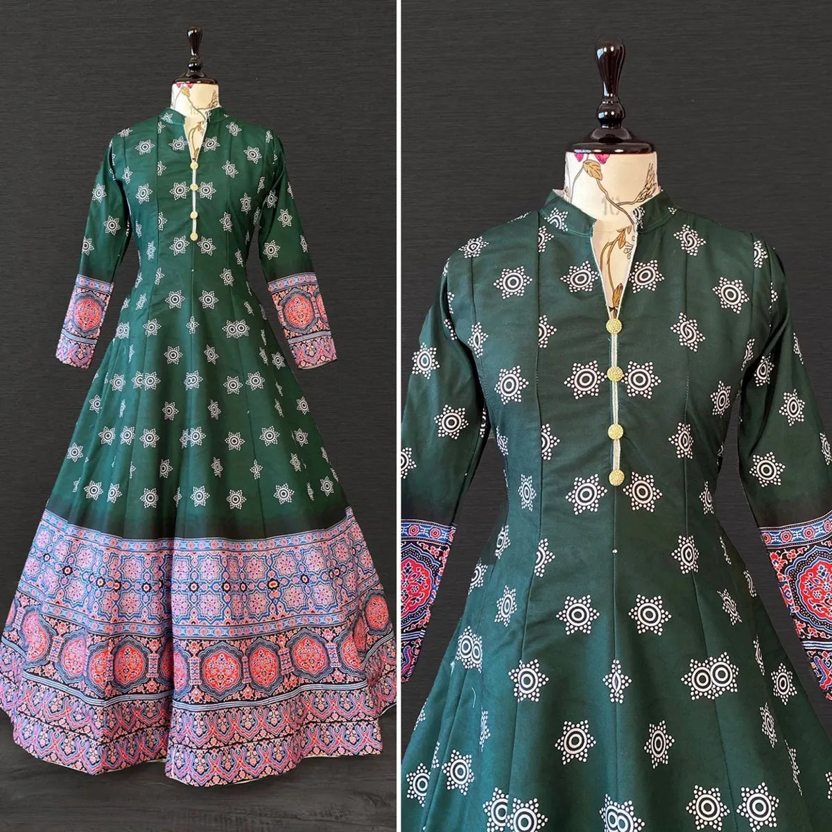 Printed Vaishali Silk Gown With Muslin Silk Dupatta In Lake Havasu City