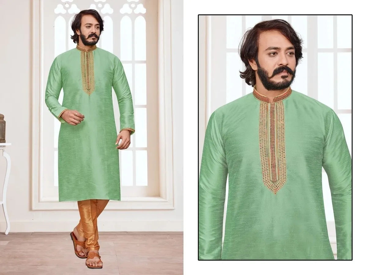 Designed Men's Stylish Long Kurta with Pajama Set in yuma