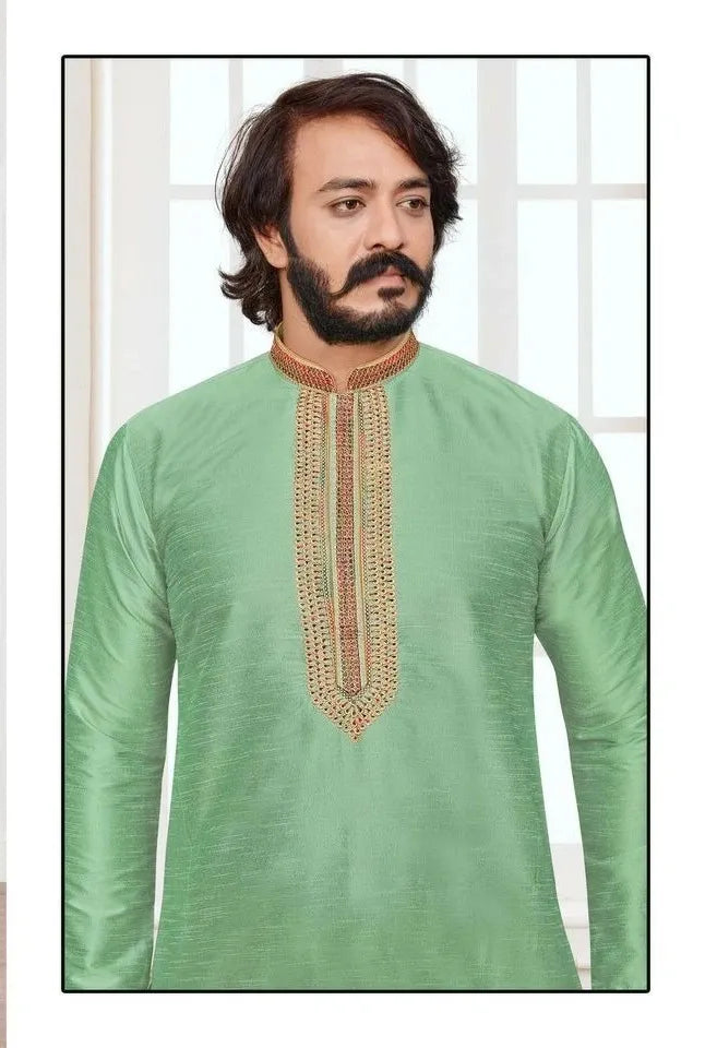 Designed Men's Stylish Long Kurta with Pajama Set near me