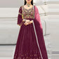 Lovely Dark Purple Colored Wedding Wear Salwar Suits For Women