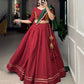 Elegant Red Color Plain Navratri Lehenga Choli Work For Women