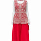 Beautiful Red Color Georgette With Embroidery And Sequins Work Sharara Suit For Women