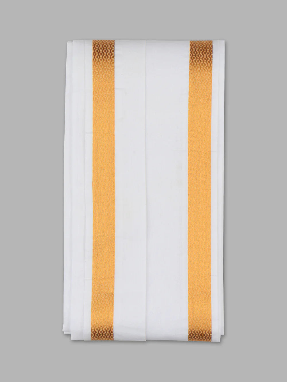 Amazing White Color Cotton Angavastram With Gold Zari Border For Men