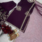  Purple Color Heavy Faux Georgette Sharara With  Embroidery Work In USA