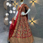 Alluring Maroon Color Embroidered Satin Silk Sequins Work Lehenga Choli For Women In USA