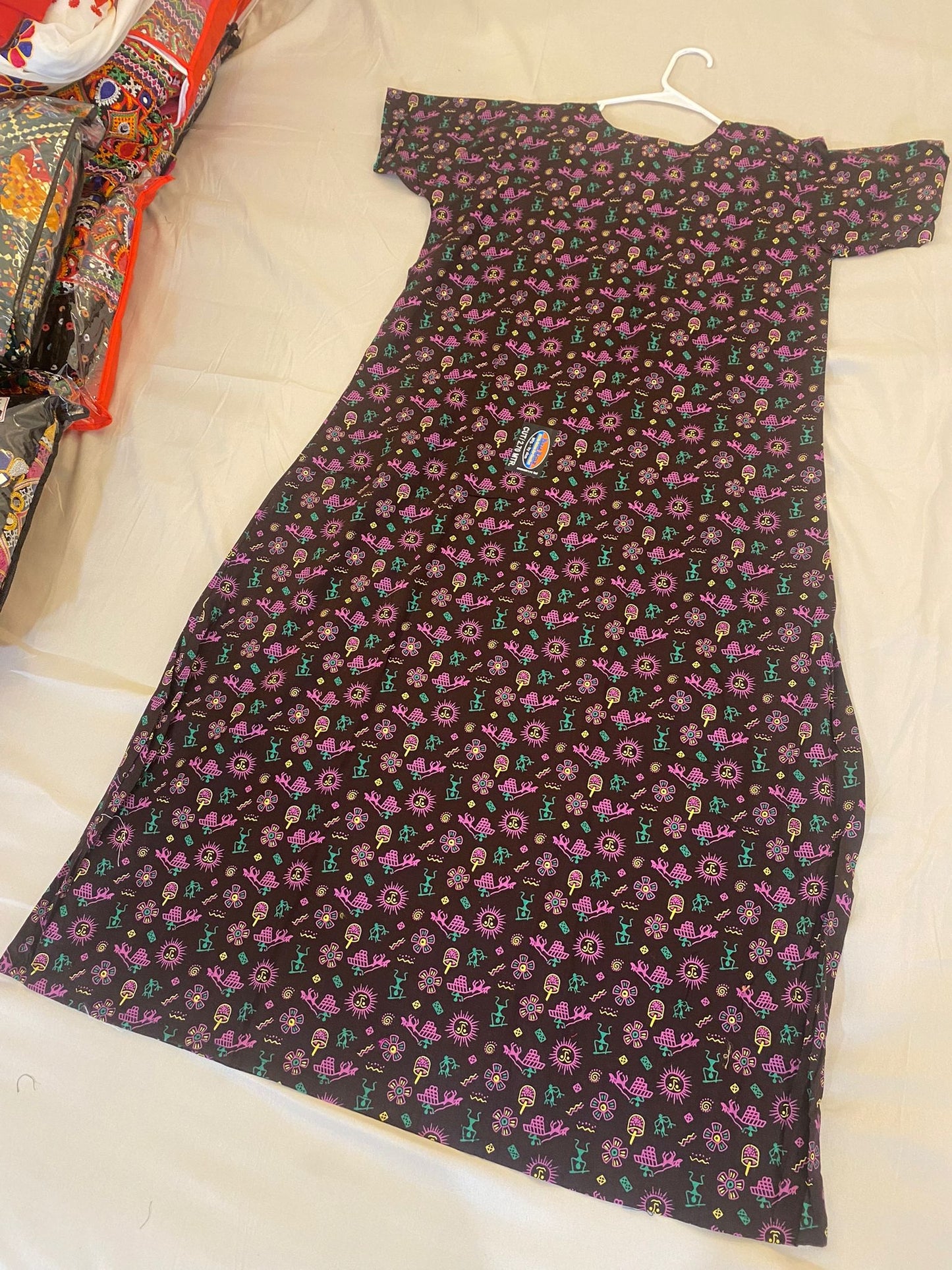 Comfy Black Nighty with Full Design In USA