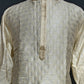 Beautiful Beige Colored Banarasi Brocade Kurta With Linning And Pajama Pant For Men Near Me