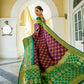 Magenta Color Soft Banarasi Silk Saree With Rich Pallu And Contrast Blouse In Sun City 
