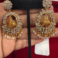 Alluring White stones Gold Plated Earrings for Women