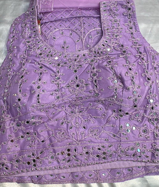 Imperssive Lavender Color Satin Silk Lehenga With Embroidery And Sequins Work Lehenga For Women