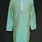 Attractive Pista Green Colored Banarasi Brocade Kurta Pajama Sets For Men