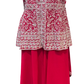 Beautiful Red Color Georgette With Embroidery And Sequins Work Sharara Suit For Women